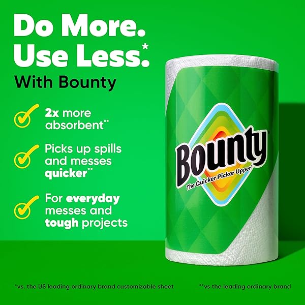 BOUNTY SELECT-A-SIZE PAPER TOWELS, WHITE, 2 TRIPLE ROLLS = 6 REGULAR ROLLS