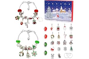 Novernat Charm Bracelet Advent Calendar 2024 DIY Bracelet Making Kit 24 Days Christmas Countdown Calendar for Girl Kids Teens