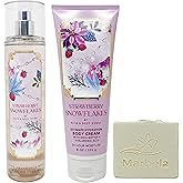 Bath & Body Works Strawberry Snowflakes - Ultimate Hydration Body Cream and Fine Fragrance Mist - with a Natural Oats Soap