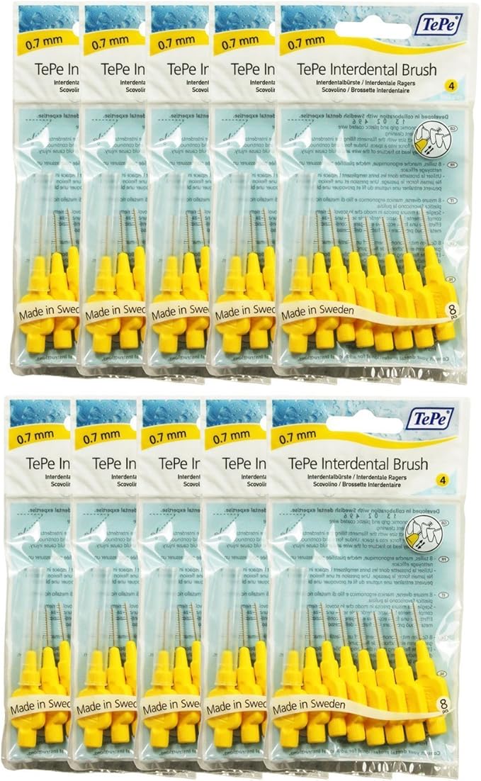 TePe Interdental Brushes 10 Packets of 8 (80 Brushes) All Colours