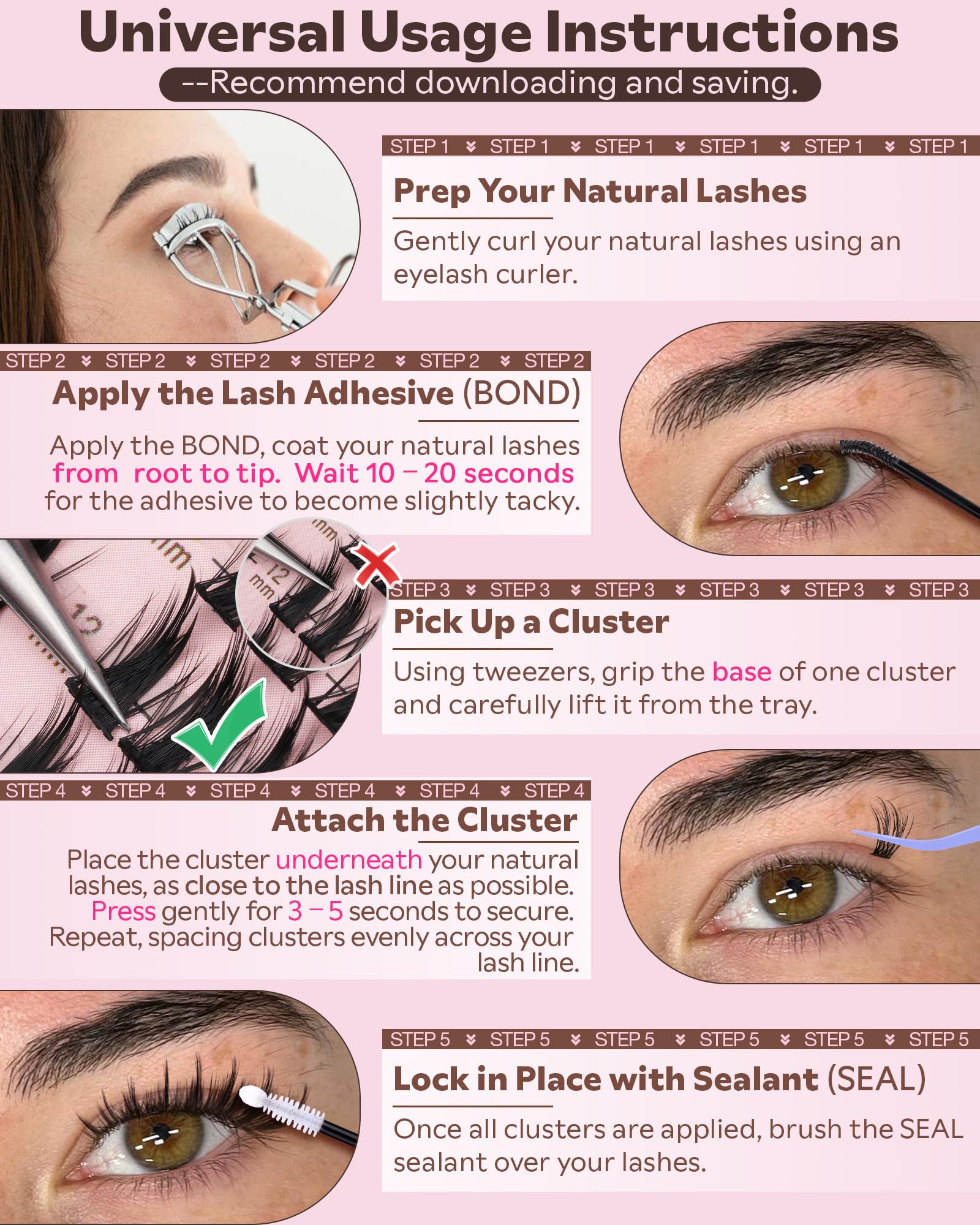 Goddvenus Manga Lash Clusters Kit Natural 300 Pcs Cluster Eyelash Extensions Kit Wispy Fairy Fluffy Eyelash Clusters Anime Cosplay Individual Lash Extensions Kit CC Curve 10-16mm