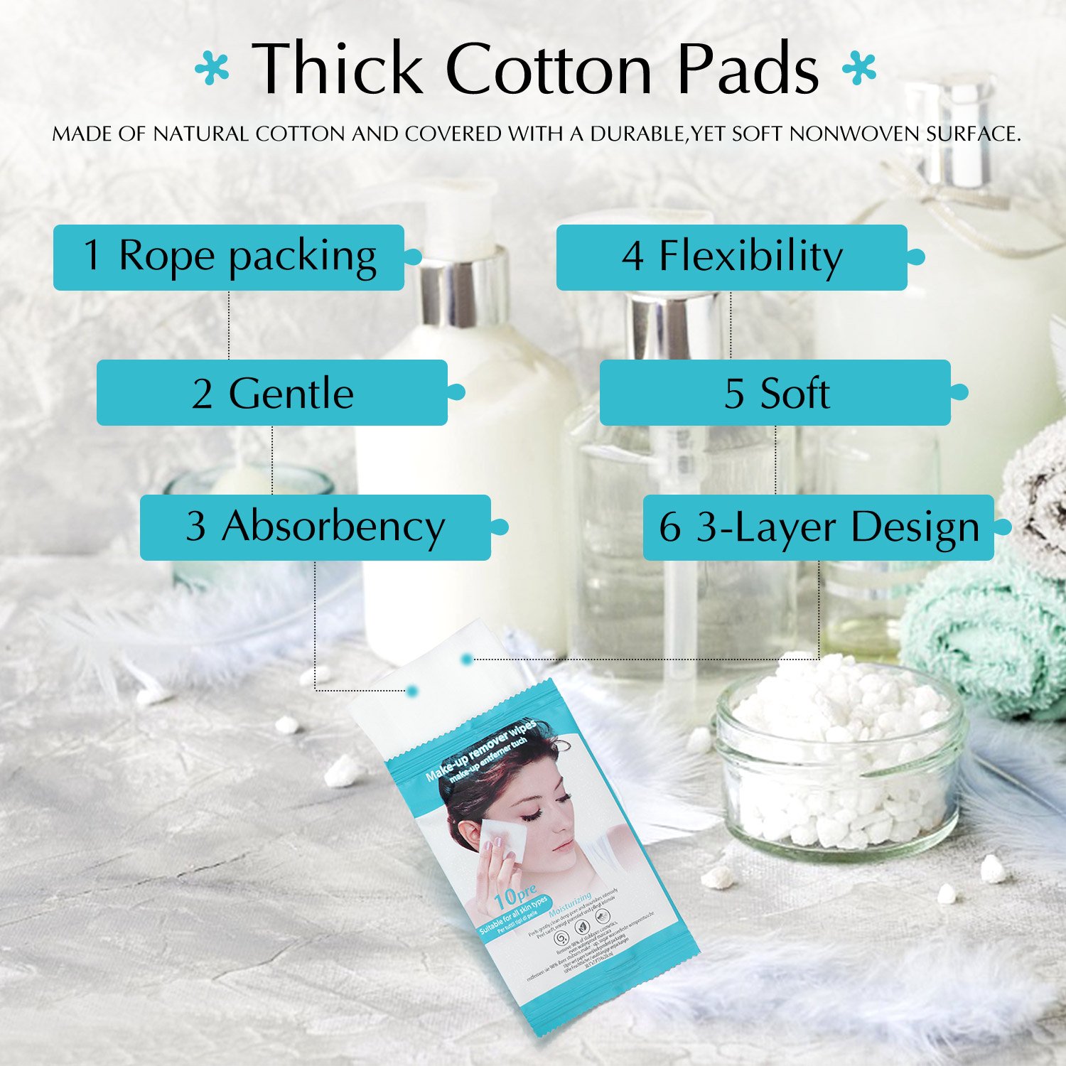 Salviettine struccanti salviettine per salviettine da 10 in 1 - Salviette per pelli sensibili e secche/3 x 10 pezzi