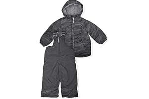 Arctic Quest boys Ski Jacket and Snowbib Snowsuit Set 2 Piece Quilted Zip Up Jacket and Overall Snowsuit Set