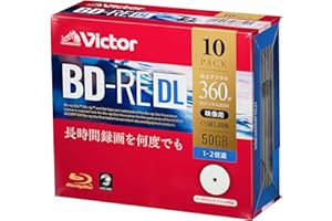Victor BD-RE DL VBE260NP10J1 Repeated Recording (2 Layers per Side, 1-2x Speed, 10 Sheets)