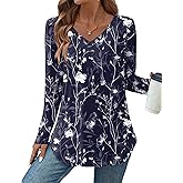 Zeagoo Long Sleeve Tops for Women V Neck Shirt Loose Fall Tunic Tops Dressy Casual Work Blouse 2026