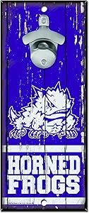 WinCraft NCAA TCU Horned Frogs Wood Bottle Opener Sign, 5