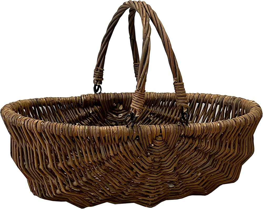 Selections Natural Willow Garden Trug Storage Harvesting Basket with Folding