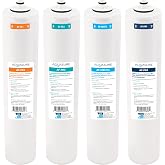 Aquasure Premier Series Complete 4-Stage Quick Twist Filter Replacement Cartridge Bundle Set AF-CP75 | Compatible with AS-PR75 4-Stage Under Sink Reverse Osmosis RO Water Filtration System