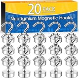 FINDMAG 20 Pack Magnetic Hooks 30 LB Neodymium for Cruise Cabin Ship