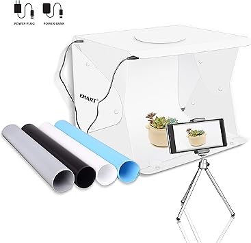 Amazon Com Amzdeal Photography Light Box 32in Upgraded Photo Studio Professional Photography Tent With Led Light 3 Backdrops White Black Orange Camera Photo