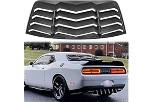 Rear Window Louver for Dodge Challenger 2008-2023 in Lambo Style Windshield Scoop Louvers Sun Shade Vent Cover Matte Black