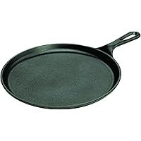 Lodge 10.5" Cast Iron Round Griddle - Bilingual, Black (L9OG3CN)