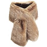 BABEYOND Womens Faux Fur Collar Shawl Faux Fur Scarf Wrap Evening Cape for Winter Coat