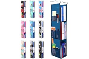ABRA® 3 Shelf Hanging Locker Organizer for School, Gym, Work, Storage | Wide Shelves 6.5”x 9”| Eco-Friendly Fabric Healthy for Children | Adjustable School Locker Shelf from 3 to 2 Shelves (Navy Blue)