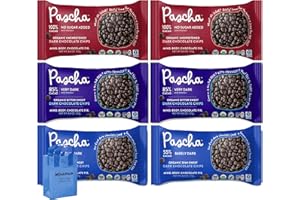 NOSH PACK Pascha Chocolate Chips, Organic Dark Chocolate Chips Bulk Unsweetened Bittersweet and Semi Sweet Variety Pack, With Bag, 6 pack
