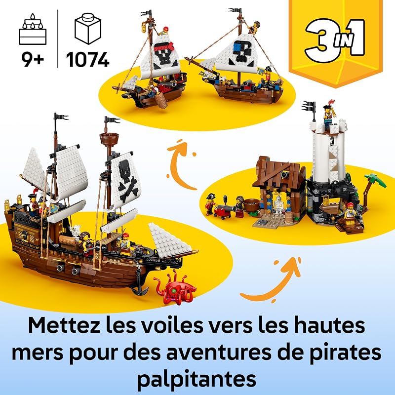 Creator 3-en-1 Bateau Pirate Mythique 31387