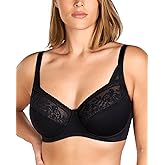 HSIA Minimizer Bras for Women, Full Coverage Lace Bra Unlined Underwire Plus Size Bras for Heavy Breast Black