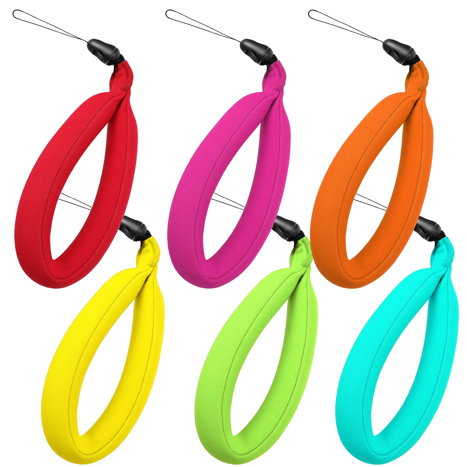 Photo 1 of Weewooday 6 Pcs Floating Wrist Strap Waterproof Camera Phone Float Lanyard Foam Floating Band for Camera, Cell Phone, Waterproof Bag, 6 Colors