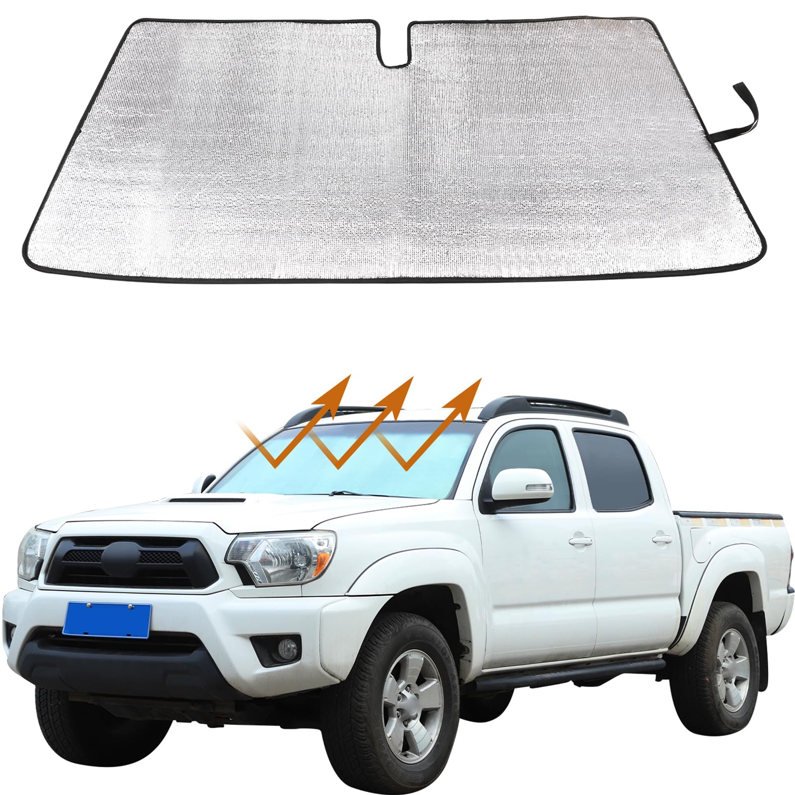 Photo 1 of Aunginsy Car Front Windshield Sunshade Compatible with Toyota Tacoma 2006-2025 Automotive Windshield Sunshades Foldable Reflective Sun Visor for UV Rays/Sun Heat Protection Car Interior Accessories