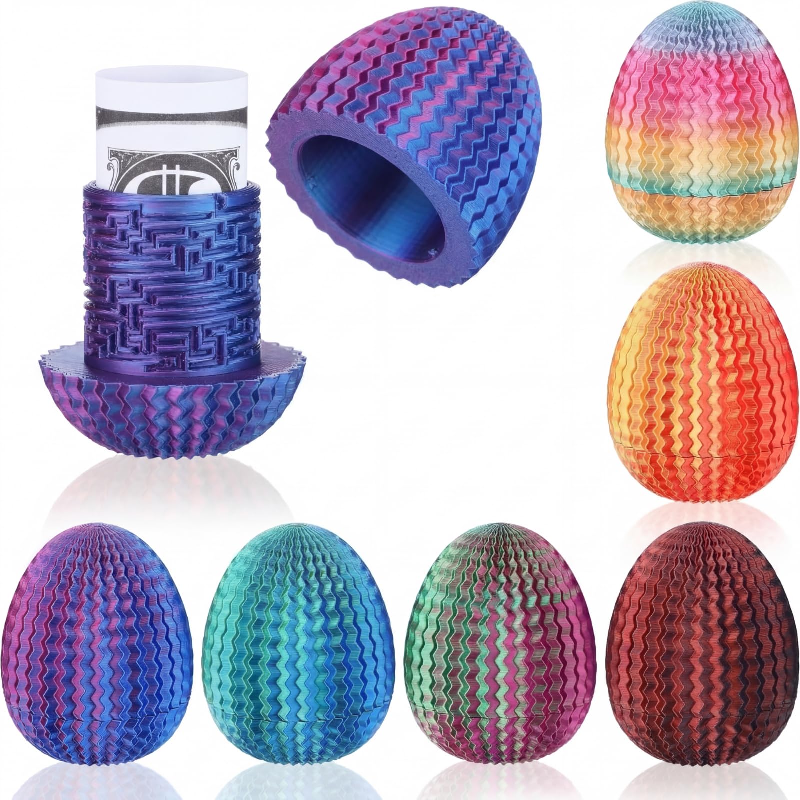 JolliLudo 6 Pcs Easter Egg Puzzle Box Money Puzzle Box for Cash Gift with Hidden Compartments Present for Easter Birthdays & Special Occasions 2026 Creative Gift Ideas (Colorful)