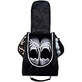 Athletico Golf Shoe Bag - Zippered Shoe Carrier Bags With Ventilation & Outside Pocket for Socks, Tees, etc. Perfect Storage (Black)