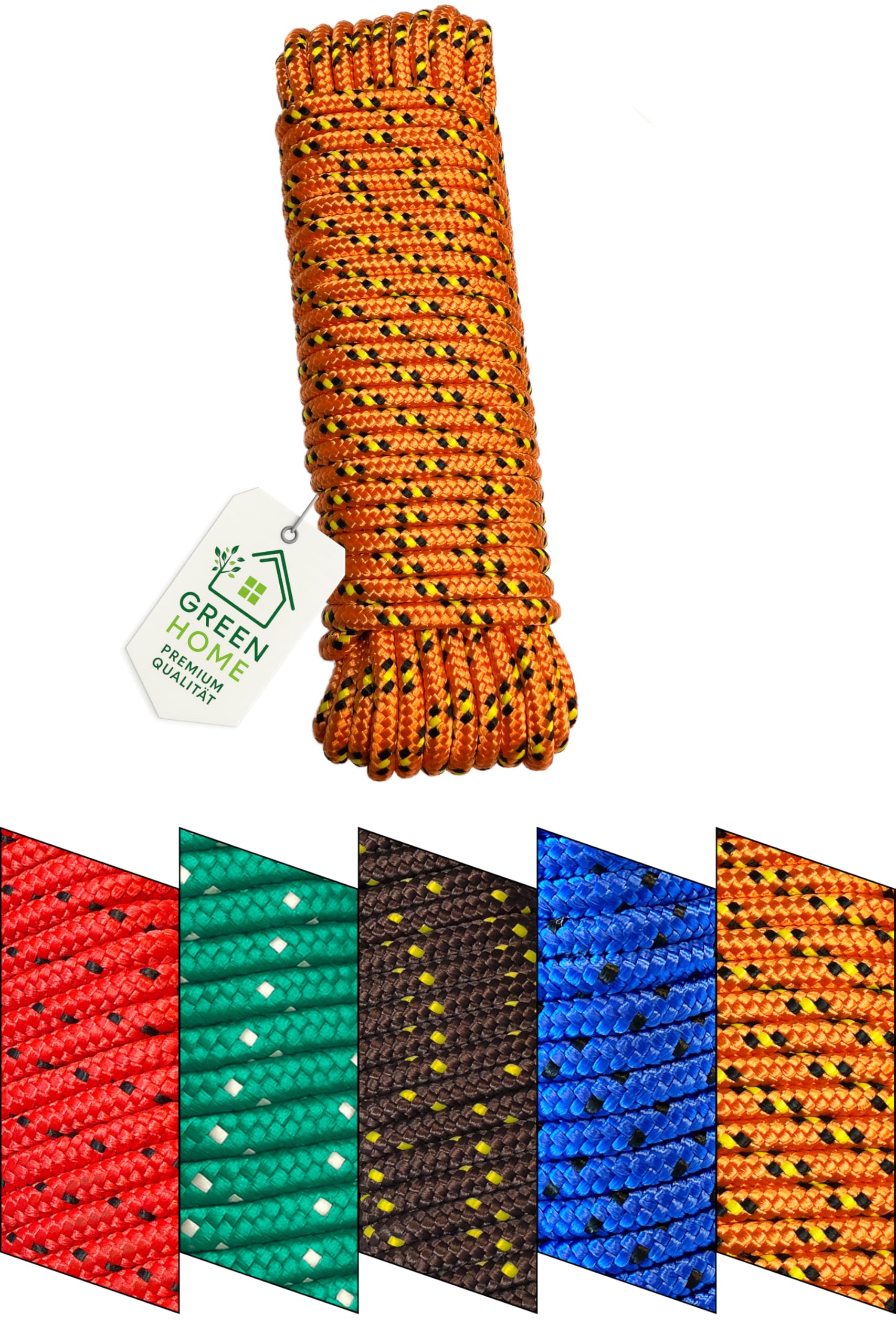 Rope 8 mm x 20 m - Polypropylene (PP) Rope, Mooring Rope, General Purpose Rope, Tethering Rope, Garden Rope, for Outdoor Use - Breaking Load: 700 kg - 20 m x 8 mm