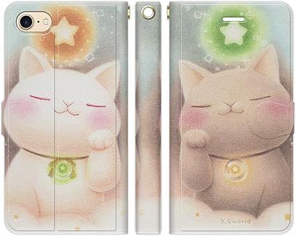 Amazon ブレインズ Iphone 12 12pro 手帳型 ケース カバー 招福萬来 萬来 でっちー かわいい 猫 ペア カップル 動物 ネコ 招き猫 D G World イラスト ケース カバー 通販