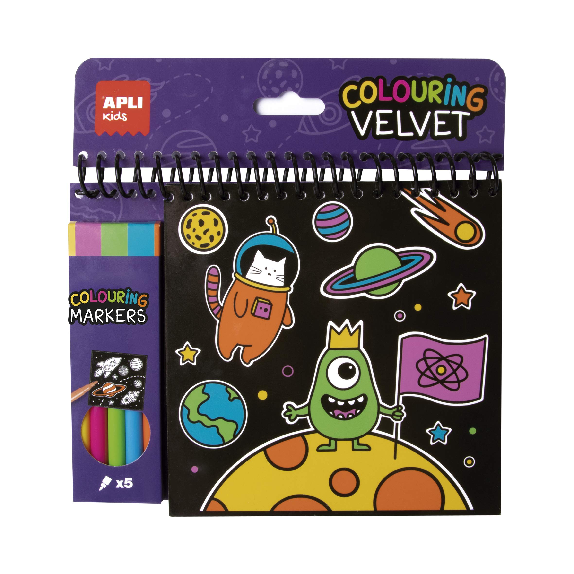 APLI Kids 18508 - Coloring Velvet Pad with Markers