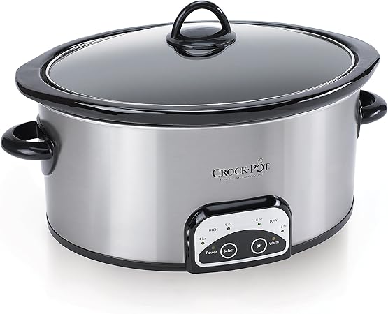 Amazon Com Crock Pot Stainless Sccpvp600 S Smart Pot 6 Quart Slow Cooker Brushed Steel 6 Qt Kitchen Dining
