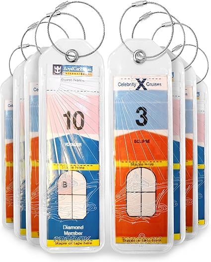 Amazon.com | Cruise Luggage Tag Holders NEW 8 Pc for Royal Caribbean