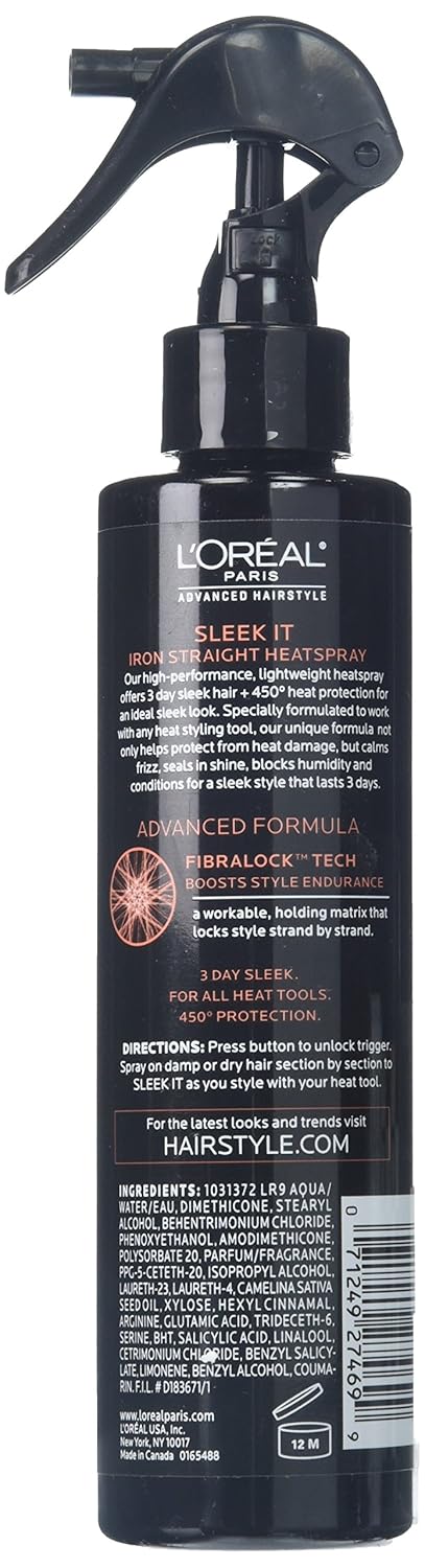 L'Oréal Paris Advanced Hairstyle SLEEK IT Iron Straight Heatspray, 5.7 fl. Oz : Beauty
