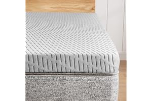 HOMRELEXA Firm Mattress Topper Queen Size 3 Inch, Cooling Gel & Bamboo Charcoal Memory Foam Mattress Topper for Back Pain Relief, Bamboo Dual-Layer Foam Bed Pad with Removable Cover