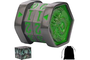 UONUOT MTG Life Counter MTG Metal MTGs Commander Life Counter Wheel, No Installation Required Gift Box Packaging Suitable for Board Games, Card Games, Compatible with MTGs and TTRPG(Black Nickel_Green)