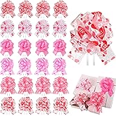 Yunlly 36 Pack Pink Gift Wrapping Pull Bows Valentine's Day Birthday Ribbon Pull Bows Wrap for Woman Gift Wrapping Accessory for Presents, Baskets, Wine Bottles Decoration