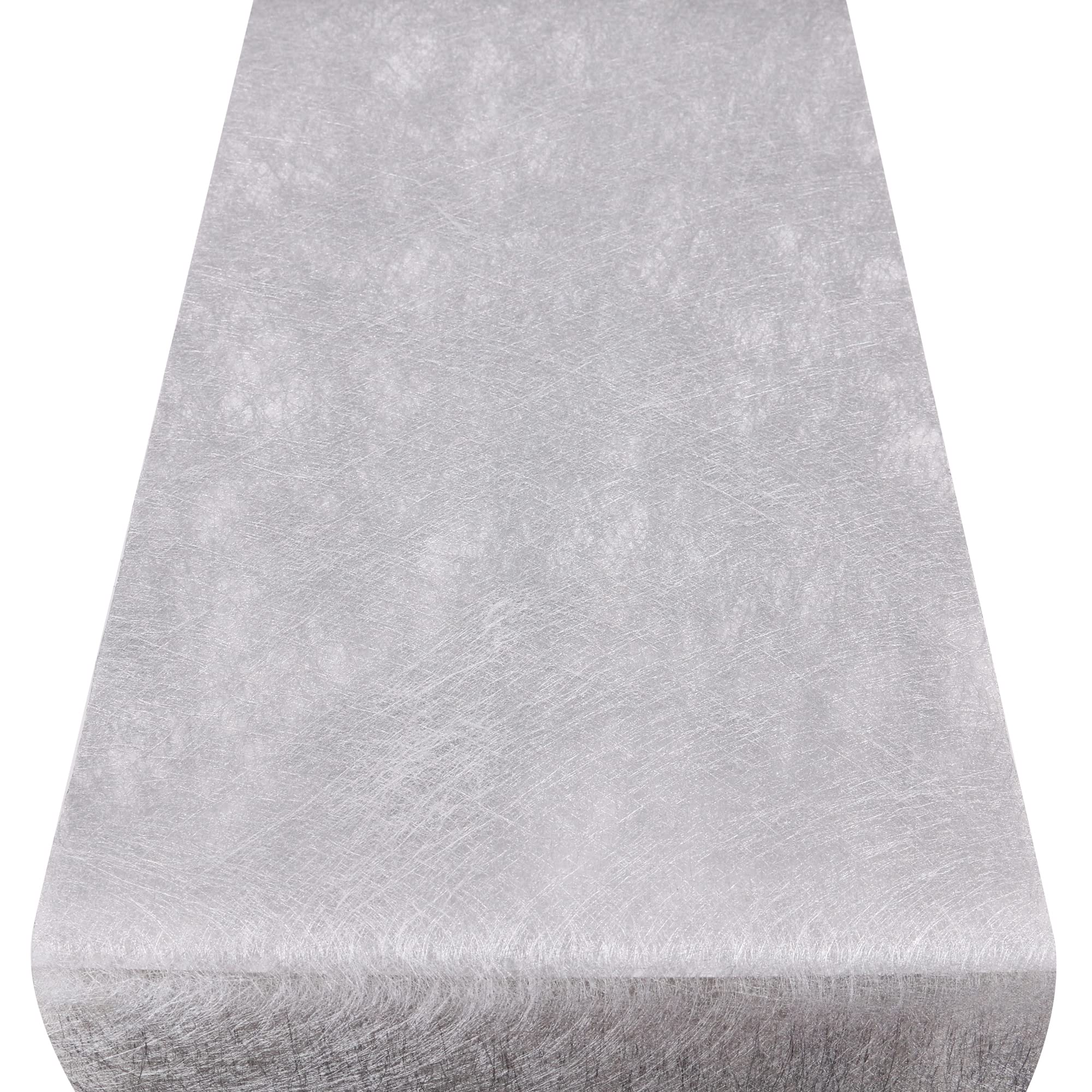 Time to Sparkle Non Woven Tablecloth 30CM X 16M Glitter Metal Tablecloth Roll Reusable Party Table Centerpiece for Wedding Birthday Baby Shower Silver
