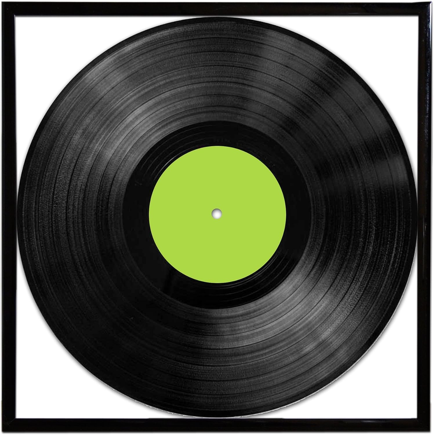 DISCOCLOCK - Cornice Per Dischi In Vinile 33 Giri, Quadrata 32x32 Cm, Alluminio Anodizzato Nero, Vetro Acrilico, Made In Italy (1 Pezzo)