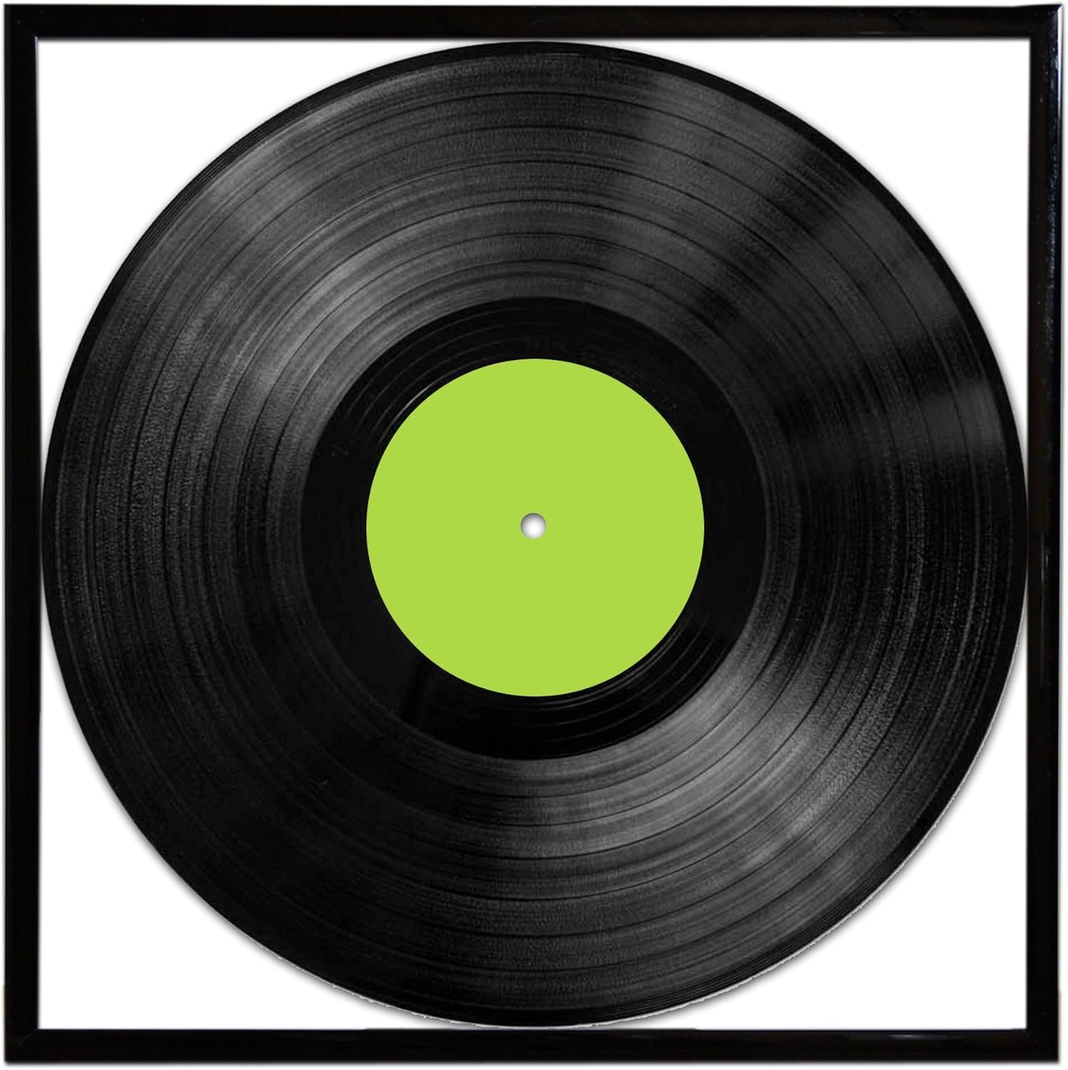 DISCOCLOCK - Cornice Per Dischi In Vinile 33 Giri, Quadrata 32x32 Cm, Alluminio Anodizzato Nero, Vetro Acrilico, Made In Italy (1 Pezzo)