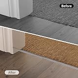 INMOZATA 2m Self-Adhesive Vinyl Floor Transition Strip Grey 4cm Wood Grain view 2