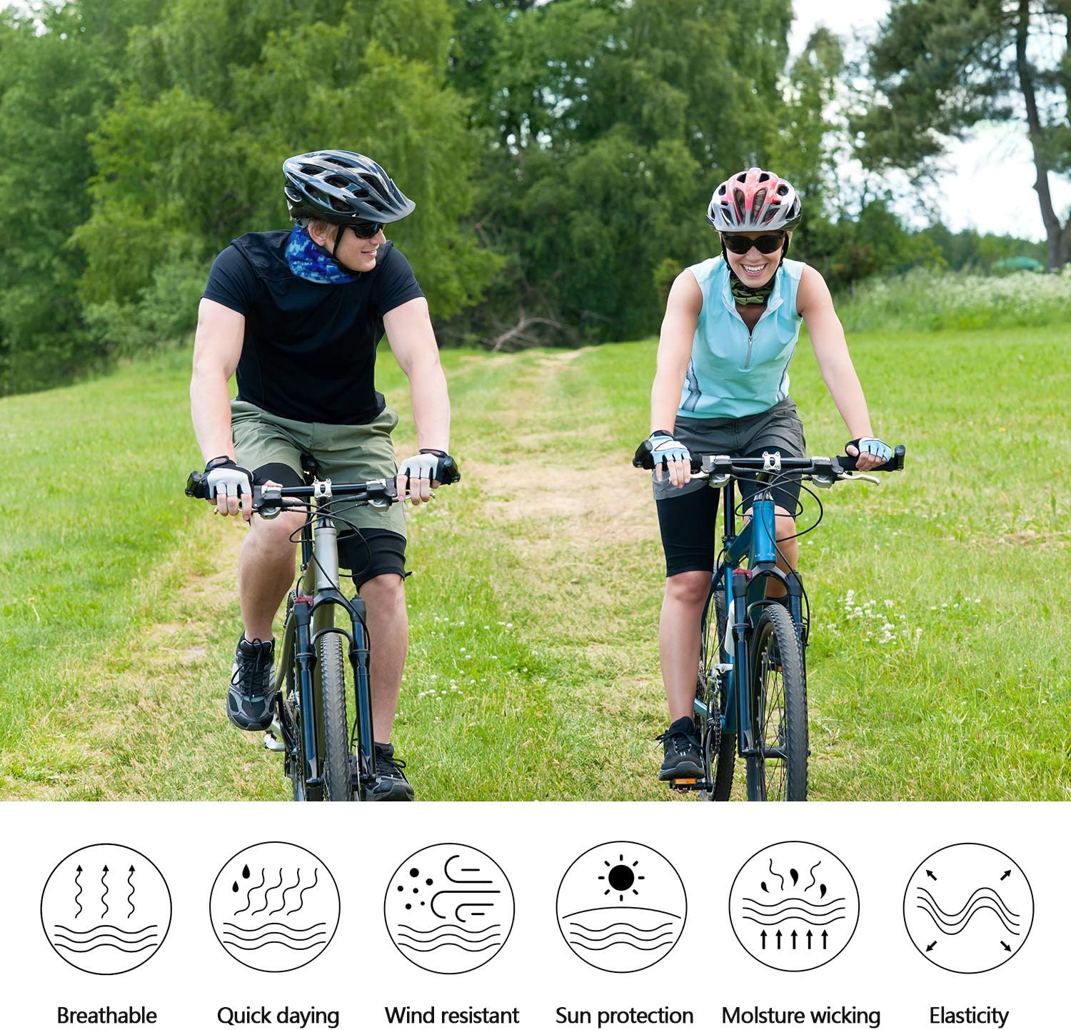 MENOLY Sun UV Protection Face Bandana Face Cover Cooling Neck Gaiters Face Balaclava for Women Men, 8 Pack: Sports & Outdoors