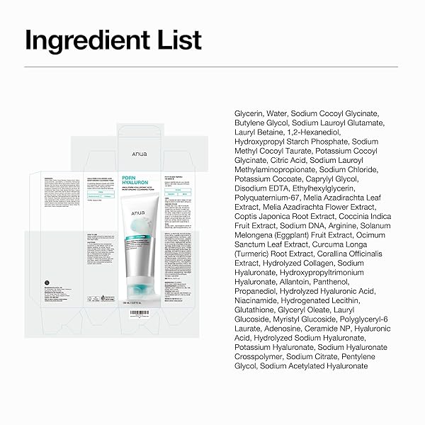 ANUA PDRN HYALURONIC ACID MOISTURIZING CLEANSING FOAM, DAILY GENTLE FACE WASH FOR DRY SKIN, HYDRATING FACIAL CLEANSER WITH PDRN, BARRIER REPAIR & GLASS SKIN, KOREAN SKINCARE, 5.07 FL OZ.