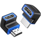 Cable Matters Combo-Pack 8K Right Angle HDMI 2.1 Adapter, 90/270 Degree | 8K@60Hz / 4K@240Hz, 48Gbps, HDR, Male to Female, Black