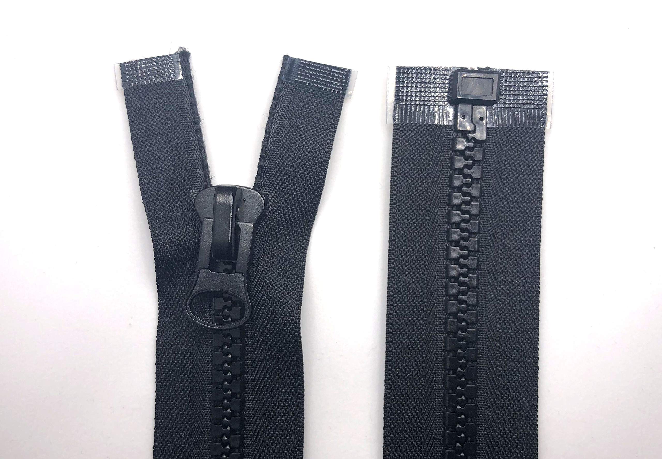 Black Plastic Teeth No.8 Zips Open End Various Lengths Zipper (39.7 inch - 101 cm)