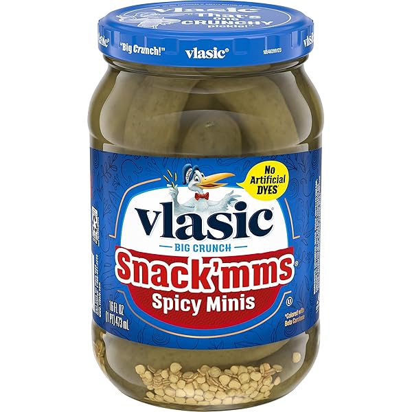 VLASIC SNACK’MMS SPICY MINIS PICKLES, 16 FL OZ