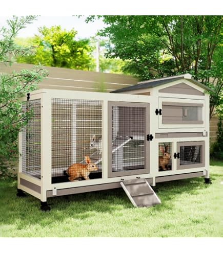 Pull-out Tray Pet Cage GUTINNEEN 2-Story Indoor Rabbit Hutch - Chew-Proof Ramp, Pull-Out Tray, Lockable Wheels, Grey Wooden Cage For Rabbits & Guinea Pigs Rabbit Hutch Indoor Pull-out Tray Pet Cage GUTINNEEN 2-Story Indoor Rabbit Hutch - Chew-Proof Ramp, Pull-Out Tray, Lockable Wheels, Grey Wooden Cage For Rabbits & Guinea Pigs Rabbit Hutch Indoor