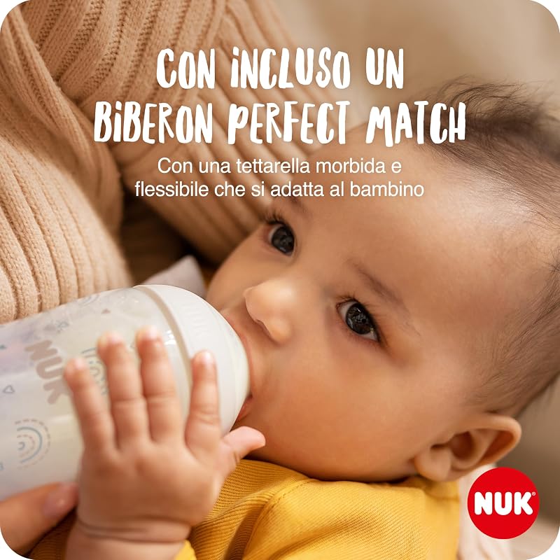 tiralatte manuale | Cuscinetto in morbido silicone | Leva ergonomica | Con biberon Perfect Match | 150 ml