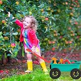 deAO Children's Gardening Sets Toddler Tools 3 12 Kids Wheelbarrow Wagon Green view 4