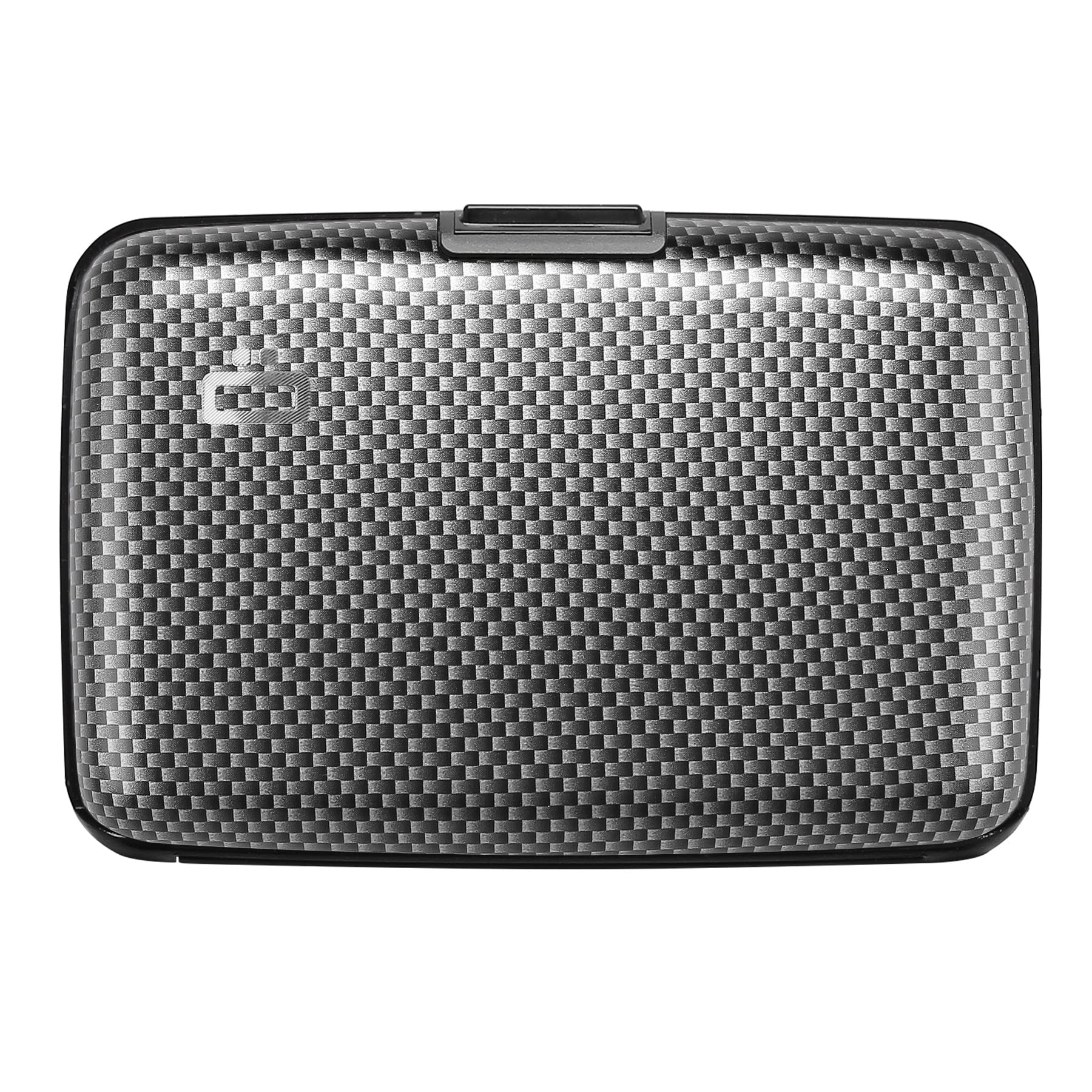 ÖGON -DESIGNS- Aluminium Card Holder, RFID Protection Against Fraud and demagnetization, Compact Wallet, Smart Case Stockholm V1 Model (Carbon Effect)