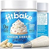 FitBake Cream Cheese Frosting | Keto Frosting for Low Carb Desserts | Sugar Free Cream Cheese Keto Icing | 0g Net Carbs Per Serving | Gluten Free | Naturally Sweetened Low Carb Food Keto Friendly 8oz