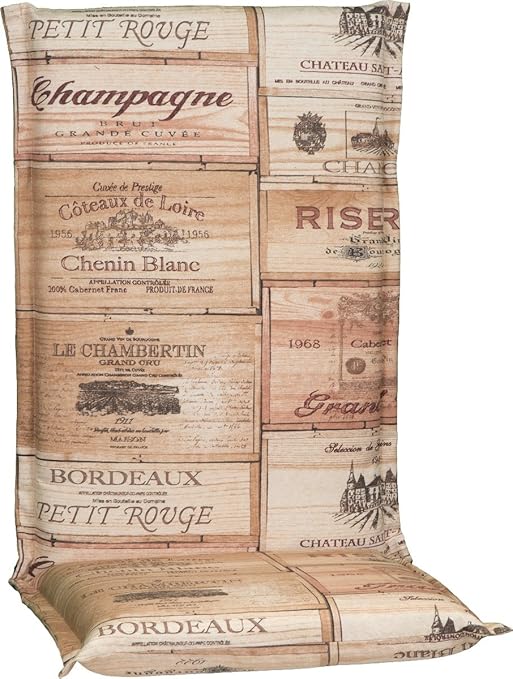 Beo HL Ascot BE750 Gartenmöbel Auflage für Hochlehner im Weinkisten Design braun