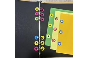 LITBOOM 5000 Count Hole Reinforcement Stickers, 1/4 Inch Diameter, 4 Colors, 100 Labels per Sheet, Self-Adhesive Paper Protectors for Loose-Leaf Sheets/Sheet & Hole Reinforcements